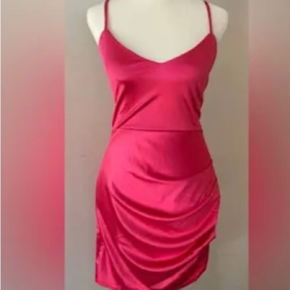 Forever21 shocking Pink satin dress